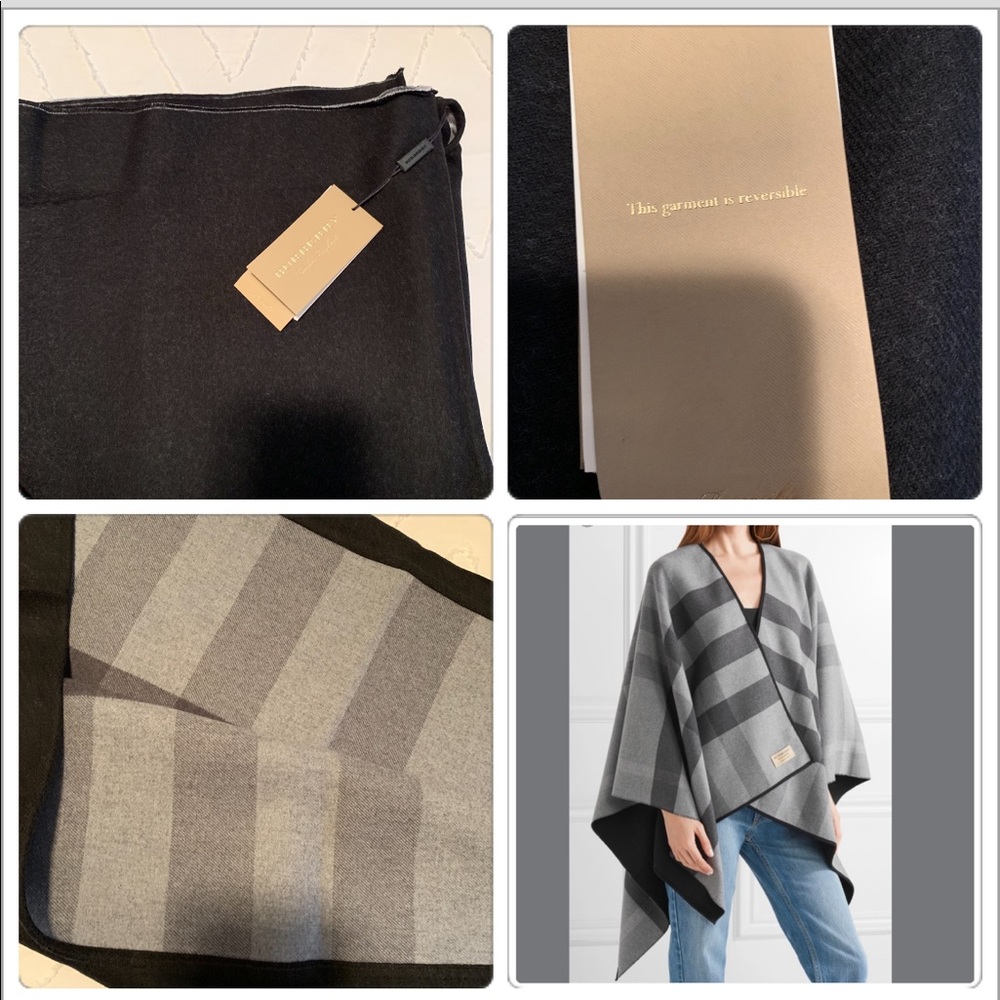 New💕Burberry merino check cape - Picture 7 of 8